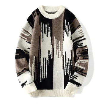 Мъжки мек топъл 2023 Новият есенно-зимния топ, вълнен пуловер, мъжки красиви модни възли, пуловери, с високо качество класически мъжки пуловери