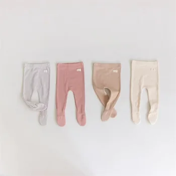 2022 Есенни нови детски чорапогащи памучни трикотажни панталони обикновен чорапогащник за малки момичета, чорапи за новородено, гамаши за деца, ежедневни панталони