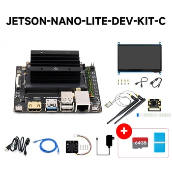 За в jetson Nano 4G Lite DEV Kit + Основна такса + 64G SD карта + Cardreader + 7-инчов екран + Камера + Мрежова карта + Храна