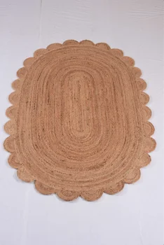 Килим 100% натурален джутовый сплетен овалния килим, обратим ръчно изработени килими, кухненски мат, мат за декор за спалня