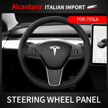 3 бр./компл. велур от алькантары за Tesla Model Y модел 3, тампон върху лентата на кормилното колело, етикети, модификация на рамката, аксесоари