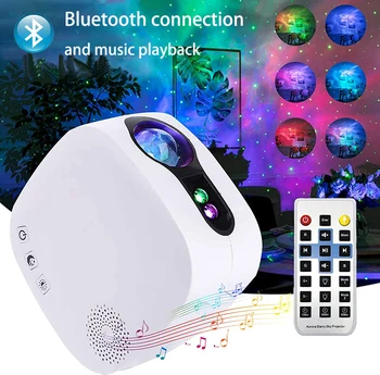 Звезден Проектор с Bluetooth Високоговорител за Дистанционно Управление на Лунна Мъглявината Galaxy лека нощ за Декор Спални Домашно Парти