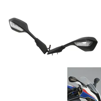 Огледала за обратно виждане за мотоциклети, led насоки на завоя за BMW S1000RR 2019-2022 2020 2021, black, наляво, надясно