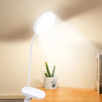 Настолна лампа с възможност за завъртане на 360 °, светодиодна настолна лампа с регулируем затъмняване, USB акумулаторна нощна лампа за четене в домашни стая, led нощни лампи