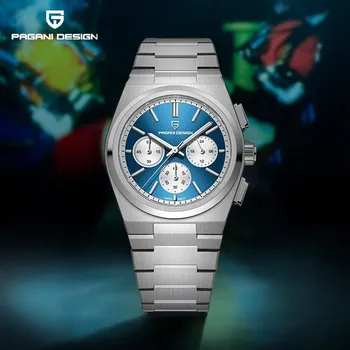 2022 Нови мъжки спортни кварцов часовник PAGANI ДИЗАЙН, висок клас марка, син сапфир водоустойчив хронограф от неръждаема стомана, Relogios Masculinos