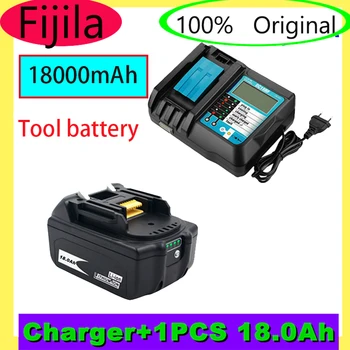 BL1860 Батерия 18V 18000mAh литиево-йонна батерия за 18v BL1840 BL1850 BL1830 BL1860B BLXT Зарядно устройство 400mAh