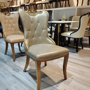 Кожени красиви трапезни столове Модерна дървена ергономичен офис стол в скандинавски стил и Обзаведен луксозно обзавеждане за дома Sillas Comedor за партита