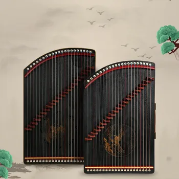 21 Струнен мини симулатор за пръстите Guzheng Китайски традиционни струнни инструменти Дървени преносими детски музикални инструменти
