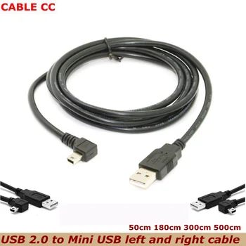 5 м дясно и ляво 90-градусов кабел конектор Micro USB, Micro USB тип B за свързване към USB 2.0 A удължен кабел за предаване на данни на твърдия диск