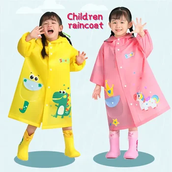 Дизайн на детски дъждобран с единорогом за момчета и момичета, непромокаем гащеризон с качулка, детски дъждобран с анимационни динозавром и панталони