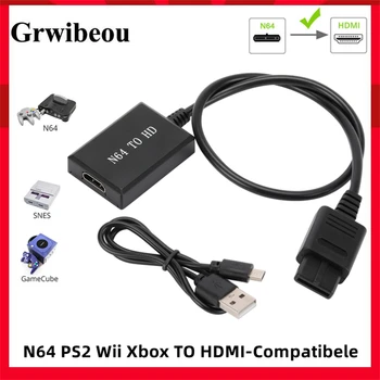 За N64 PS2 и Wii Xbox КЪМ HDMI-съвместим Конвертор Адаптер Full HD 1080 P N64/PS2/Wii/Xbox към HDMI Конектор Кабел за Nintendo