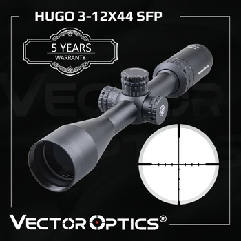 Vector Optics Hugo 3-12x44 Стрелба Varmint В 1-инчов Оптичен мерник Мин. 10 Ярда Жично Очите BDC С дальномерной мрежа Заключване Револьверной кула Страничната Фокус