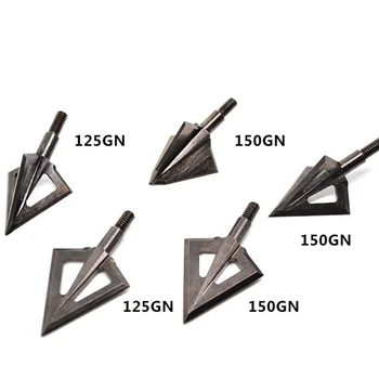 2 елемента гранули 125/150 зърнест ловни накрайници на стрели върхове на стрели за изогнутого /съставен лък ловна стрелба от неръждаема стомана Broadheads
