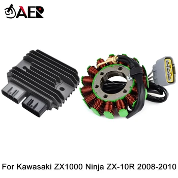 Намотка на статора на генератора + регулатор на напрежение токоизправител за Kawasaki Ninja ZX10R ZX-10R ZX1000 2008 2009 2010