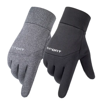 Зимни дамски ръкавици, мъжки ръкавици за бягане със сензорен екран, мини, светлоотразителни, водоустойчив, ветроупорен, топли флисовые, ски, колоездене, спортни ръкавици