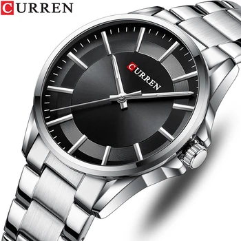 CURREN Ежедневни мъжки часовници от висок клас марка, кварцов часовник с каишка от неръждаема стомана, мъжки класически бизнес ръчен часовник, новост
