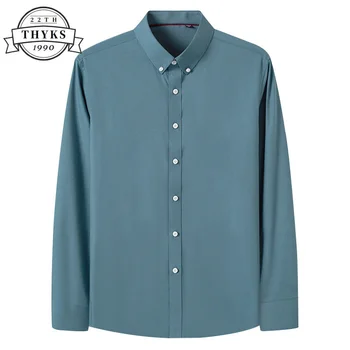 Мъжки качествени ризи с дълги ръкави, ежедневни елегантна блуза бизнес качество за предпазване от бръчки, есен-зима, нови оригинални мъжки ризи, блузи