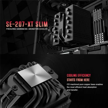 SE-207-XT ТЪНЪК ЧЕРЕН 7 Топлинни Тръби за Охлаждане на Процесора Охладител Двоен Вентилатор Радиатор и Радиатор за AMD, Intel 1700 Am4 2011