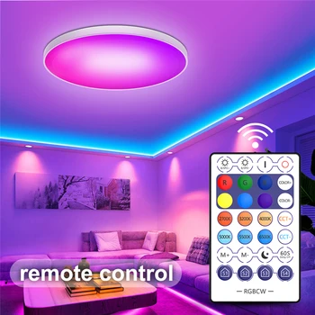 Led тавана лампа с мощност 30 W, интелигентно WIFI потолочное осветление за хол, спалня, RGB, цветен тавана лампа 
