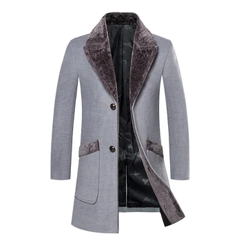 Постъпването на нов стил, зимна висококачествени ежедневни тренч, мъжко палто, сако/бизнес вълнена гъст топло мъжко палто, вълнена, голям размер S-5XL