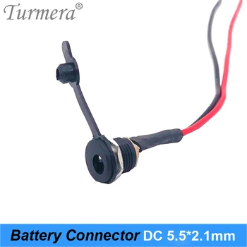 10 бр Батерия dc конектор за захранване за diy dc водоустойчив конектор DC022B 5,5x2,1mm с тел Turmera 2021 NWE