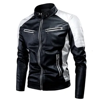 2023 мъжки кожени якета, ежедневни висококачествена класическа мотоциклетът яке, мъжки дебели палта, пролет/есен, chaqueta hombre