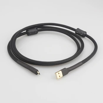 OTG usb линия Hi-Fi, USB-кабел с два магнитни пръстена, позлатен кабел за усилвател КПР от USB A до micro USB