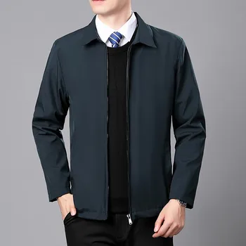 Пролет-есен мъжко яке, маркови бизнес ежедневните си палто, яке с отложным яка, мъжки връхни облекла с цип, лесна офис мъжки дрехи