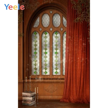 Реколта ретро прозорец завеса от Вътрешността на стаята детски фона на портрет на Винил фон за снимки във фото студио фотография на телефон