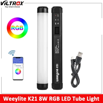 Weeylite K21 8 W клиенти led лампа за снимане, RGB led ръчни видео, заполняющий снимка, мека светлина, а приложение за управление на