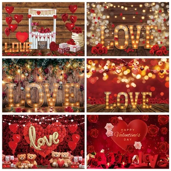 Сватбена на фона на Свети Валентин, скъпа любовта, на червената роза, декорация за детски рожден ден, на фона на снимки за фото студио
