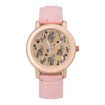 Кварцов часовник с леопардовым принтом, ръчен часовник от стомана диви животни, дамски спортни часовници оригиналния дизайн