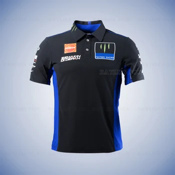 Moto за Yamaha, тениска фабрично отбора, ежедневни тениска за шофиране, бързосъхнеща риза с къси ръкави, лятна цип, на копчета