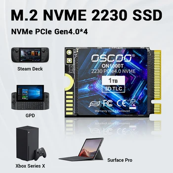 Твърд диск OSCOO M. 2 2230 1 TB 512 GB M. 2 NVMe PCIe Gen 4x4 SSD диск за лаптоп Microsoft Surface ProX Surface 3 Steam Deck