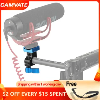 CAMVATE Стандартен 15 мм на Страничния Бвп Притежателят на Пръчката С Адаптер За прикрепване на Студено Башмака За Монитор/Фенерче Камера/EVF-Притежателя на Подкрепа на Нова