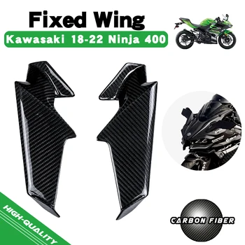 За Kawasaki Ninja 400 2018-2023 100% напълно сухи детайли от въглеродни влакна 3K с фиксирано крило, обтекатели, абсорбатори, комплект аксесоари за мотоциклети