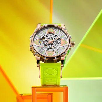 Новите часовници за мъже и за жени, луксозни механични-автоматични елегантни часовници с виртуален скелет, модерен бизнес водоустойчиви спортни механични часовници ONOLA