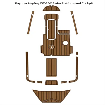 Bayliner HeyDay WT-2DC платформа за плуване кокпита на лодката ЕВА на палубата от тиково дърво Подложка за пода