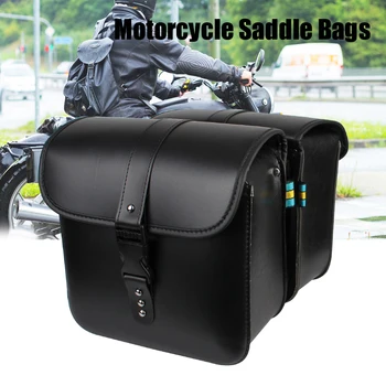 Пътна чанта за каране на мотоциклет от изкуствена кожа с моторно опашка, багажното куфар, чанта за инструменти за мотоциклет, странична чанта за багаж, седельная чанта