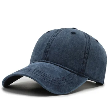 Реколта бейзболна шапка от 100% памук, выстиранная, регулируем размер, однотонная бейзболна шапка, класическа нисък профил однотонная шапка за татко в стил унисекс стил ретро