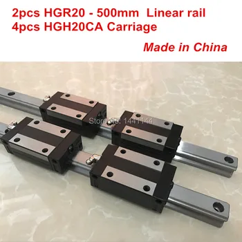 Линейна употреба HGR20: 2 елемента HGR20 - 500 мм + 4шт HGH20CA линеен блок на каретката с ЦПУ детайли