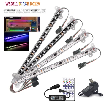 33 см DC12V WS2811 RGB led алуминиев твърд лампа за бар-шкафове 28 клавиши Bluetooth-съвместима музика RGB Smart Pixels Controller kit