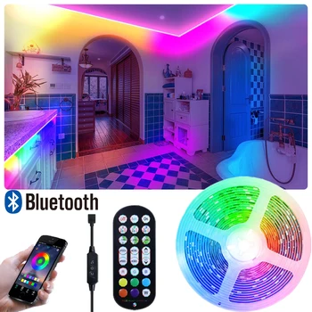 Led USB-управление за спални, led лентата е 5, Bluetooth, led светлини за украса на стаята, RGB 5050, led светлини за телевизора, люсинки, led