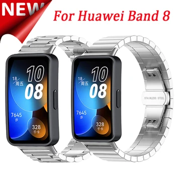 Метална каишка за Band Honor 7 6 Каишка за часовник Гривна от неръждаема стомана за Huawei Band 7 6 Гривна Huawei band 8 аксесоари за ремъците