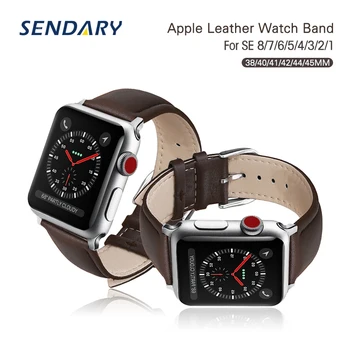 Бизнес кожена каишка за часовник с линия за Apple Watch SE 8/7/6/5/4/3/2/1 45 мм 44 ММ 42 мм 41 мм 40 мм, 38 мм и каишка за часовник-гривна