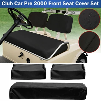 3 бр. калъф за седалката на количка за голф, изкуствена кожа, водоустойчива защита за автомобилни седалки за голф, замяна за голф-кара DS 1982-2000 до 2000 г.