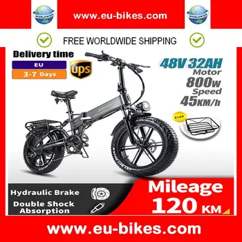 НОВ Електрически Велосипед ах италиански хляб! r7 20 Инча Fat Tire Офроуд Ebike 800 W 48 32AH Мощен Планински Електрически Велосипед За Възрастни Ebike