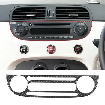 За 2011-2019 Fiat 500 от мека въглеродни влакна, автомобил с централно управление, стикер на CD-панел, аксесоари за защита на вътрешността на колата RHD