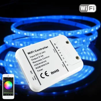 Led контролер Wi-Fi интернет с 5 канала (RGB/WW/CW); Вход DC12-24V; изход 4A * 5CH