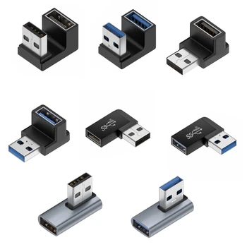 Адаптер USB 3.0 под прав ъгъл от 90 градуса от мъжа към жената свързващ конектор за преносими КОМПЮТРИ удължителен кабел USB зарядни устройства Директен доставка